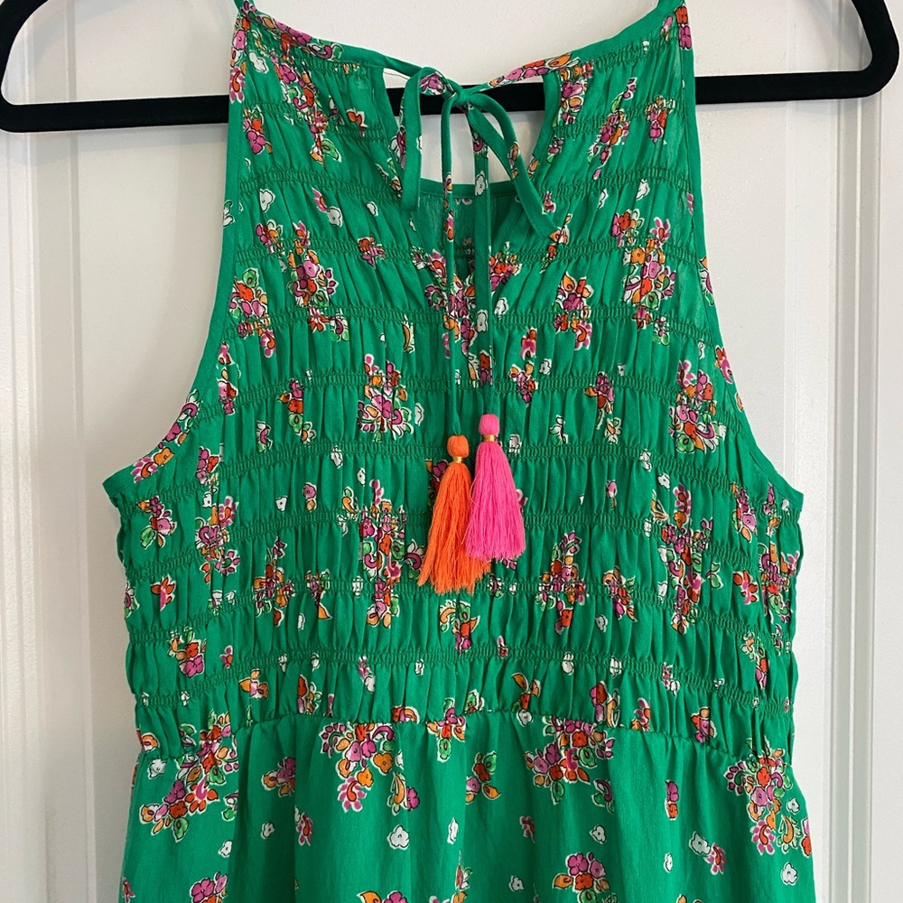 THML Green Floral Smocked Maxi Tiered Sundress - Picture 10 of 12